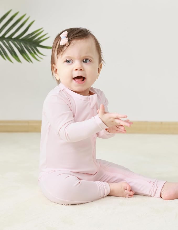 Baby Zippered Rompers Newborn Pajamas Sleepers Long Sleeve Jumpsuits Infant Zipper Romper-Viscose from Bamboo