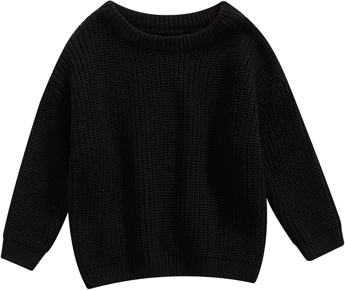 Newborn Baby Boy Girl Knit Sweater Long Sleeve Solid Winter Warm Sweatshirt Top Outfit Infant Toddler Fall Clothes
