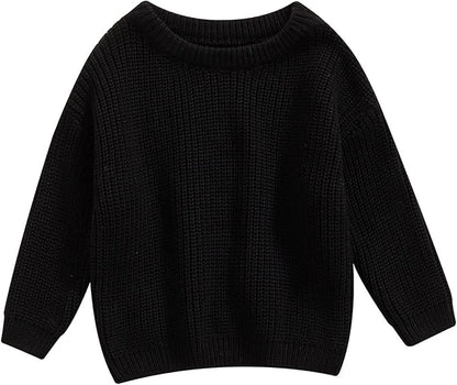 Newborn Baby Boy Girl Knit Sweater Long Sleeve Solid Winter Warm Sweatshirt Top Outfit Infant Toddler Fall Clothes