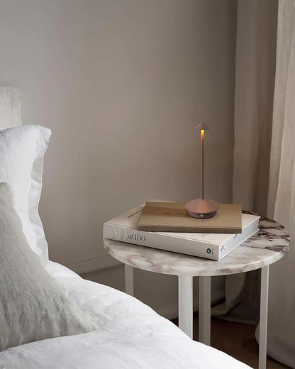 Modern Cordless Table Lamp Set of 2, Portable LED Desk Lamps, 5000mAh Rechargeable Battery Operated Lighting for Bedroom Dining Room Restaurant Coffee Shop Camping Night Light (Brown)