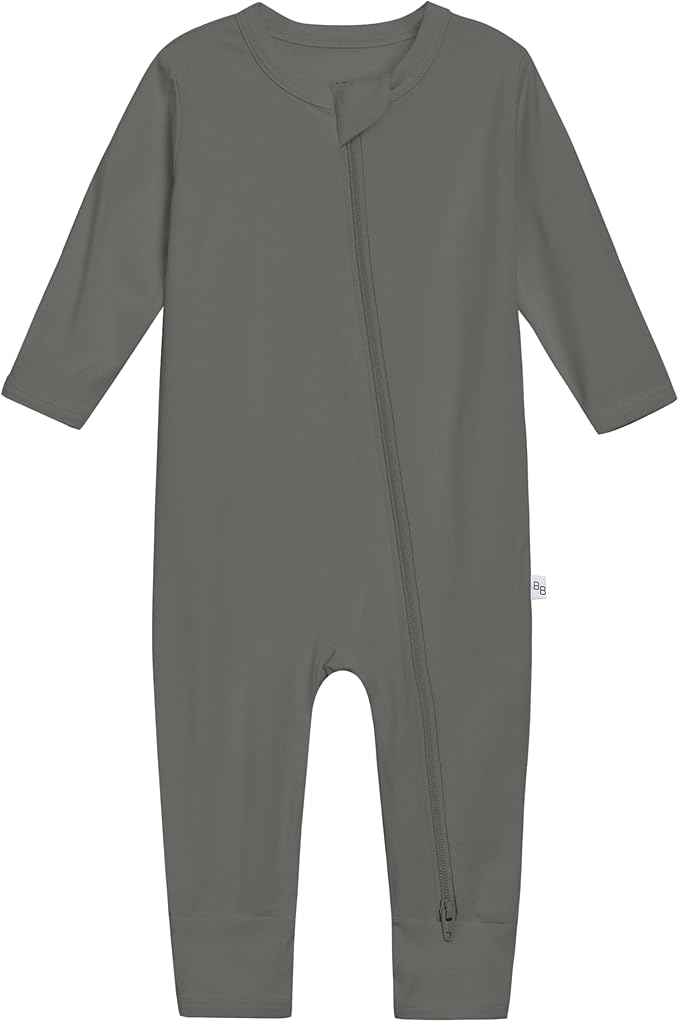 Baby Zippered Rompers Newborn Pajamas Sleepers Long Sleeve Jumpsuits Infant Zipper Romper-Viscose from Bamboo