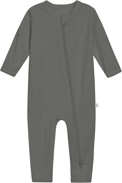 Baby Zippered Rompers Newborn Pajamas Sleepers Long Sleeve Jumpsuits Infant Zipper Romper-Viscose from Bamboo