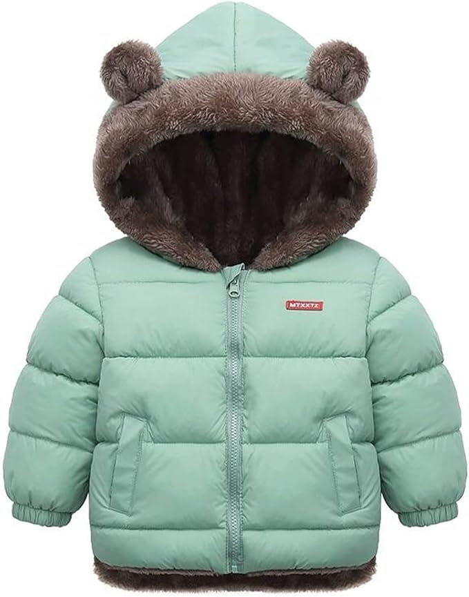 Fairy Baby Infant Baby Winter Coat Cute Teddy Bear Hooded Jacket Warm Fleece Outerwear Windproof Toddler Boys Girl 6M-4T
