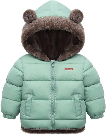 Fairy Baby Infant Baby Winter Coat Cute Teddy Bear Hooded Jacket Warm Fleece Outerwear Windproof Toddler Boys Girl 6M-4T