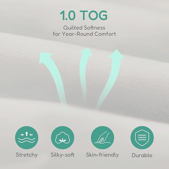 Baby Sleep Sack, 1.0 TOG Cozy Wearable Blanket, Soft Sleeping Bag with Zipper, Toddler Sleep Sack 0-3-6-12-24-3T