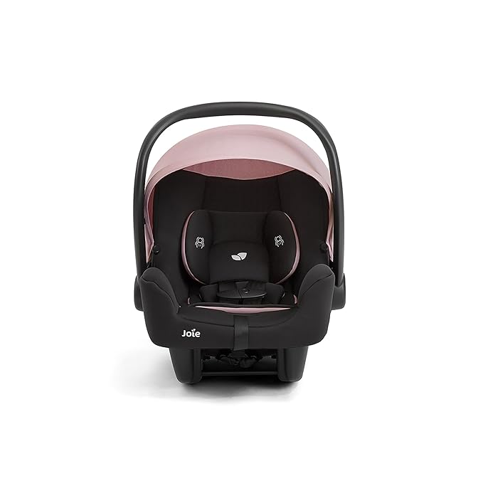 Joie Rue Lightweight Infant Car Seat & Anti-Rebound Base –Side-Impact Protection, 5-Point Harness, and UPF 50+ Canopy for Newborns and Infants (Blush)