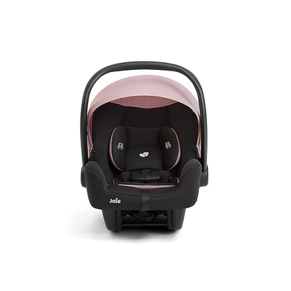 Joie Rue Lightweight Infant Car Seat & Anti-Rebound Base –Side-Impact Protection, 5-Point Harness, and UPF 50+ Canopy for Newborns and Infants (Blush)