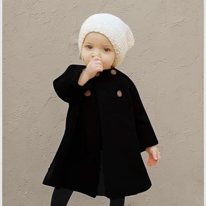 XFGLCK Toddler Baby Girls Coats Cloak Button Jacket Outerwear Fall Winter Clothes