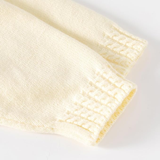 Toddler Baby Girls Cotton Knit Jacquard Sweater Cardigan, Crew Neck Spring Coat Sweater Long Sleeve Clothes Warm Tops