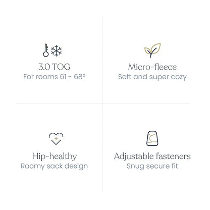 HALO Micro-Fleece Sleepsack Swaddle, 3-Way Adjustable Wearable Blanket, TOG 3.0, Cozy Pandas, Newborn, 0-3 Months