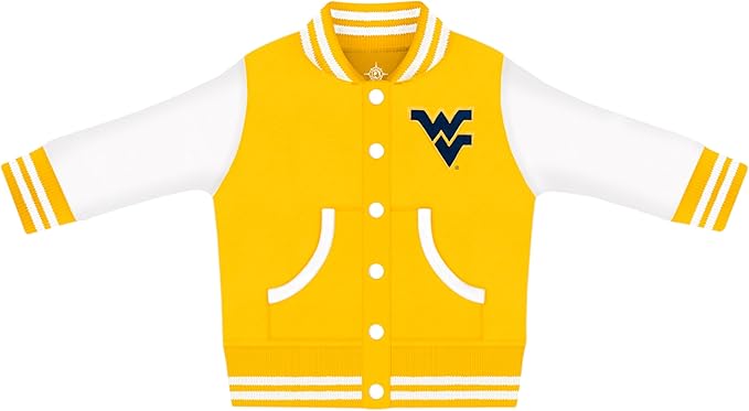 Creative Knitwear College Baby Varsity Jacket Lightweight - Team Logo, Multiple Colors, Unisex, (0 Months - 4T)