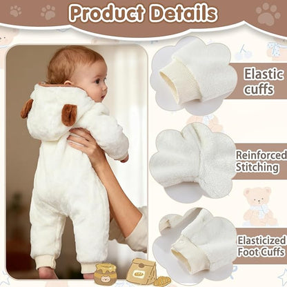 Fairy Baby Newborn Baby Bear Outfit Suit Thin Fleece Jumpsuit Romper Hooded Winter Clothes Snowsuit Coat Infant Girls Boys