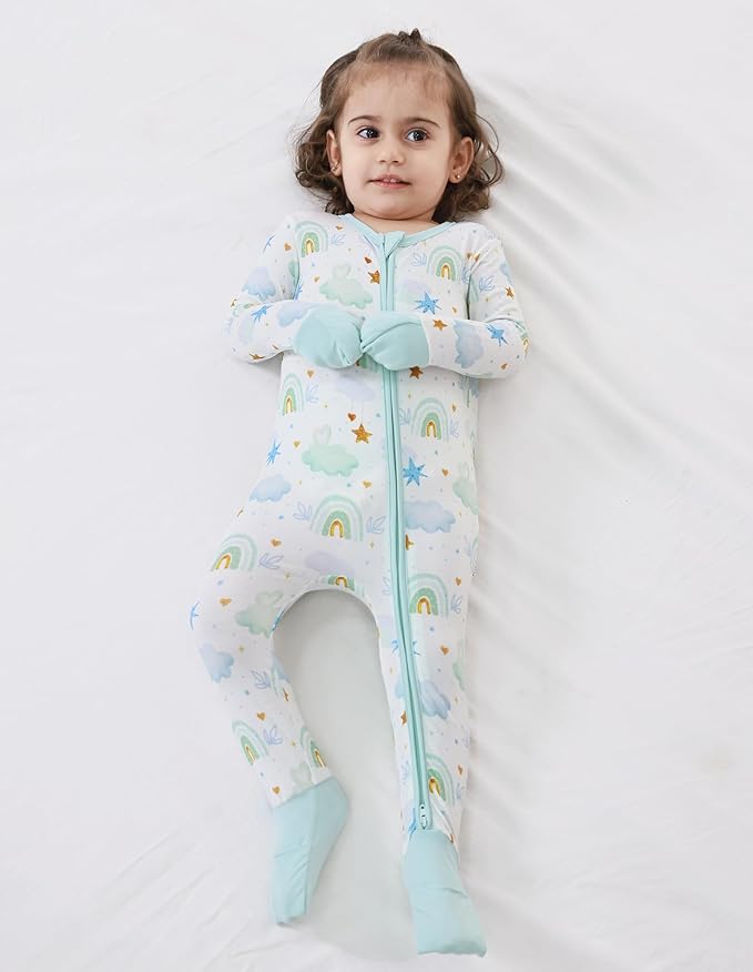 Baby Zippered Rompers Newborn Pajamas Sleepers Long Sleeve Jumpsuits Infant Zipper Romper-Viscose from Bamboo