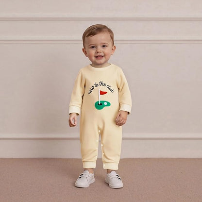 Newborn Baby Boy Fall Outfit Romper Golf Court Embroidery Long Sleeve Onesie Jumpsuit Bodysuit Cute Infant Clothes