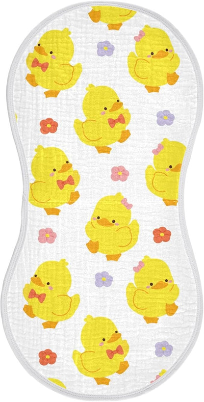 vvfelixl Cute Yellow Duck Burp Cloths for Baby Boy Girls Baby Washcloths Burp Rags 1 Pack