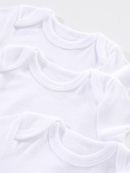 JYHOPE 5-Pack Newborn Infant Short Sleeve Pure Color Romper Bodysuit For Baby Girls And Boys Toddler Summer Clothes