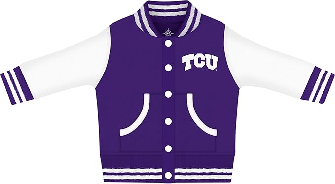Creative Knitwear College Baby Varsity Jacket Lightweight - Team Logo, Multiple Colors, Unisex, (0 Months - 4T)
