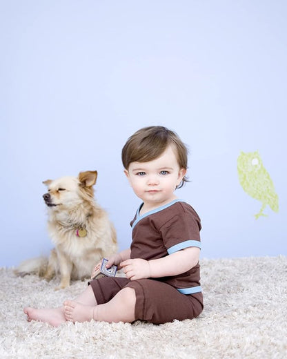 Babysoy Unisex Baby Toddler Short Sleeve Wrap Around Kimono Tee Shirt