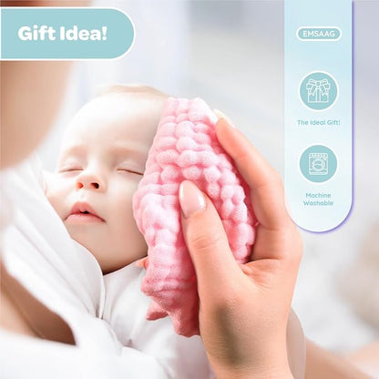 Muslin Baby Washcloths Pack of 7 - Soft Sweat Cloths for Newborn, Absorbent Baby Bath and Face Towels, 100% Cotton Baby Wipes,Burp Cloths,Feeding Towels for Babies and Infants,Solid-10 x 10’’