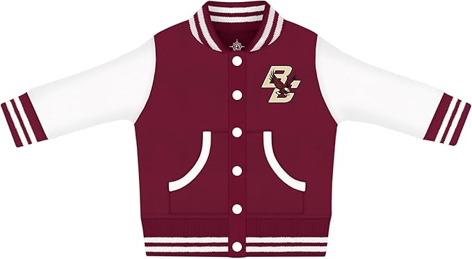 Creative Knitwear College Baby Varsity Jacket Lightweight - Team Logo, Multiple Colors, Unisex, (0 Months - 4T)
