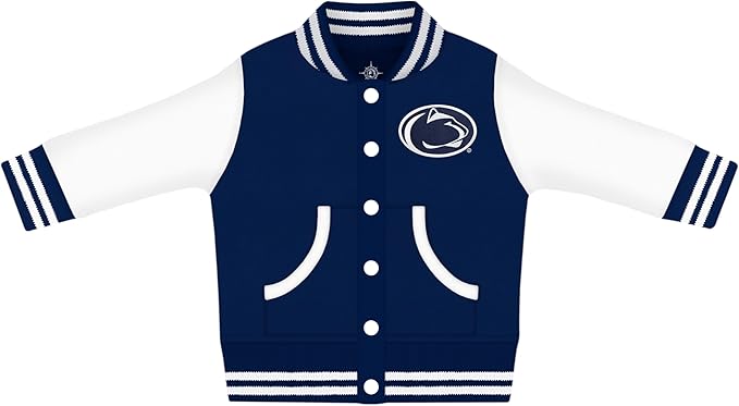 Creative Knitwear College Baby Varsity Jacket Lightweight - Team Logo, Multiple Colors, Unisex, (0 Months - 4T)