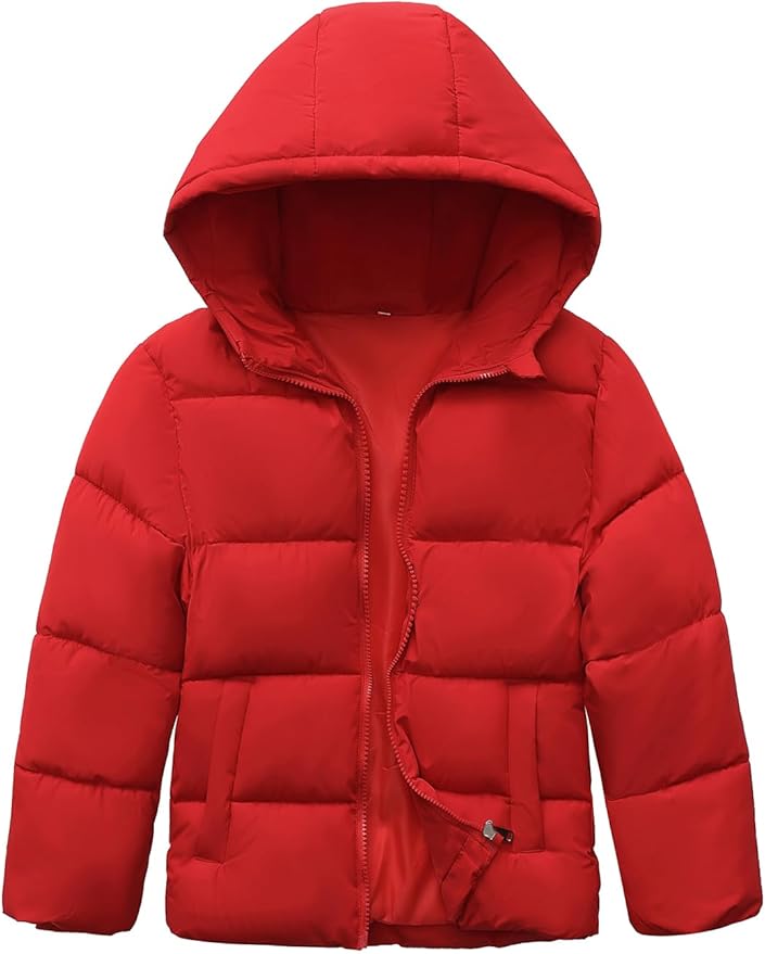 HOOD CREW Kids Boy’s Winter Coat Windproof Hooded Puffer Jackets Warm Outerwear Parka Padded Jacket