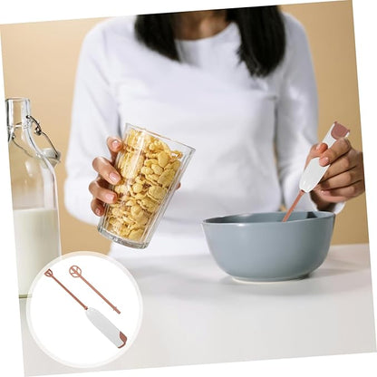 Electric Handheld Milk Powder Mixer Stirring Rod Lightweight Portable Drink Blender for Formula and Home Beverages with Dual Wands Easy to Clean and Use