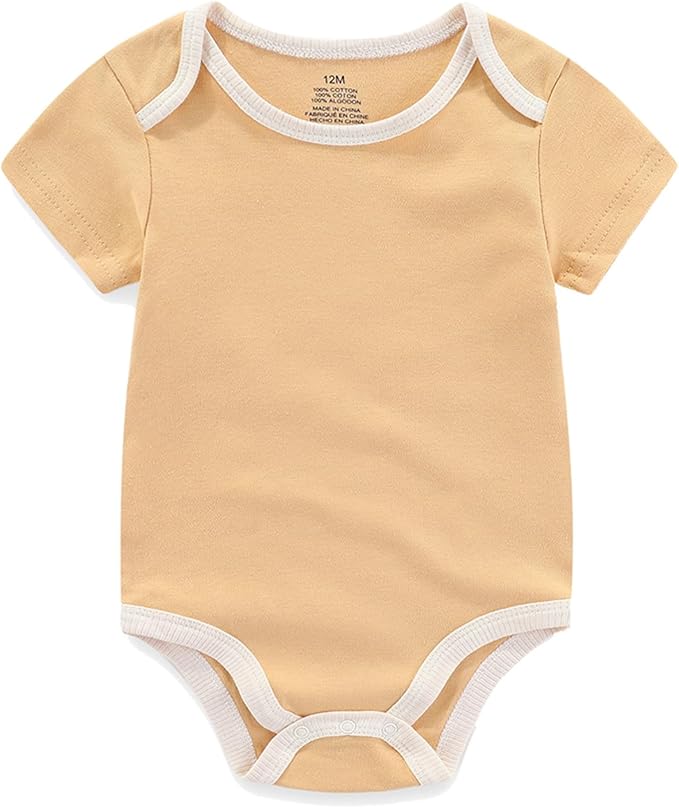 Unisex Baby Cotton Bodysuits 4-pack Short Sleeve Newborn Clothes