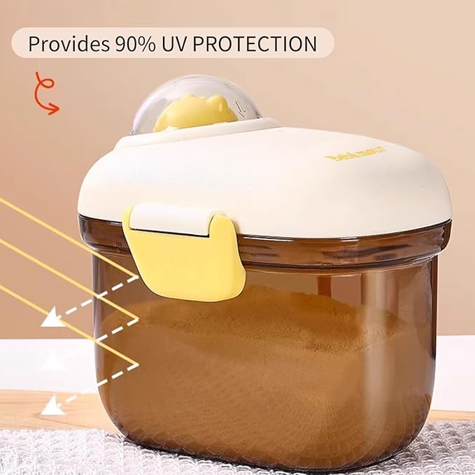 Bebamour Baby Formula Dispenser Container Portable Formula Dispenser Container with Scoop, Carry Handle and Date Maker for Travel Outdoor for Baby Infant,500ML (Coffee)