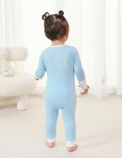 Baby Zippered Rompers Newborn Pajamas Sleepers Long Sleeve Jumpsuits Infant Zipper Romper-Viscose from Bamboo