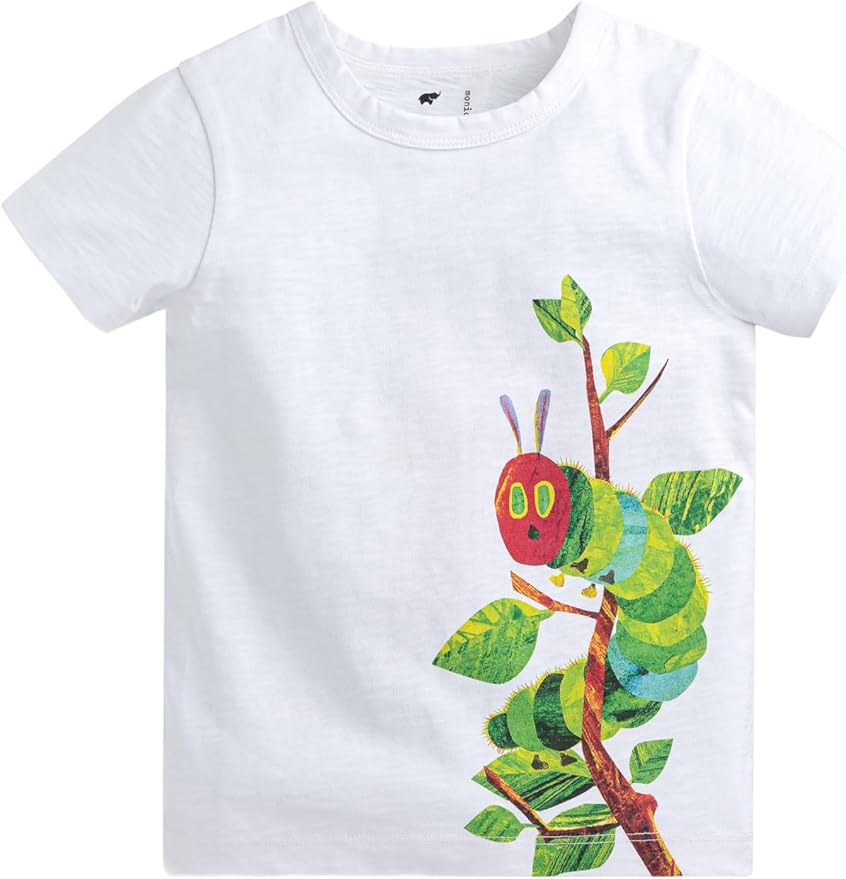 Monica + Andy Crewneck Tee, 100% Organic Cotton Clothes for Girls & Boys, Printed T-Shirt Sizes for Kids, Toddler & Baby