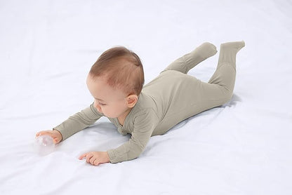 GUISBY Pajamas for Baby Boys & Girls, Infant Onesie with Mitten Long Sleeve Footed Pjs