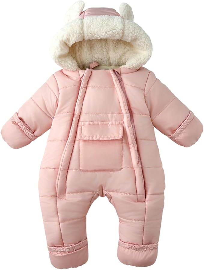 Baby Boy Winter Fleece Snowsuit Jacket Toddler Girl Jumpsuit Warm Snow Suit Coat
