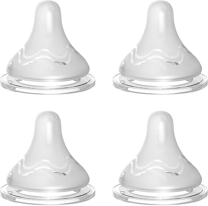 4pcs Soft Silicone Baby Nipple for Spectra Bottles, Fast Flow Nipple, 100% Silicone Material, BPA Free, Soft Touch, Easy Clean, Large, 6m+