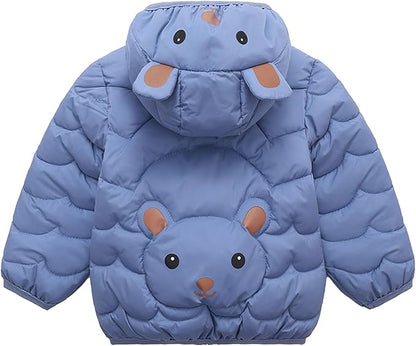 Toddler Winter Coats Puffer Padded Jacket Baby Boys Girls Bear Hoods Down Jacket Light Weight Infant Outerwear
