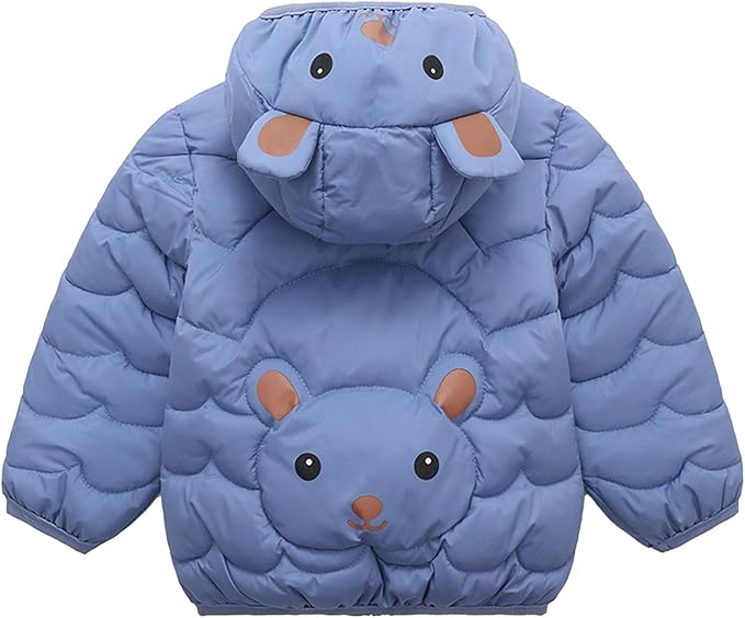 Toddler Winter Coats Puffer Padded Jacket Baby Boys Girls Bear Hoods Down Jacket Light Weight Infant Outerwear