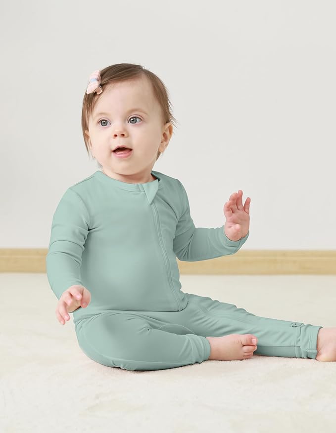 Baby Zippered Rompers Newborn Pajamas Sleepers Long Sleeve Jumpsuits Infant Zipper Romper-Viscose from Bamboo