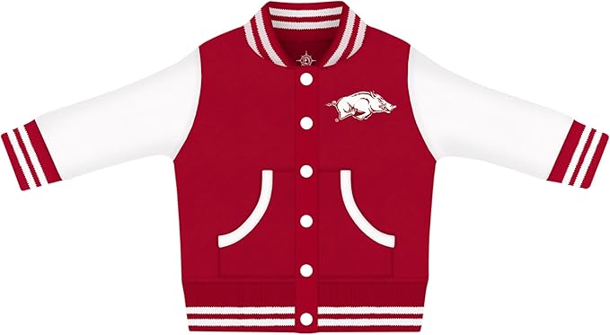 Creative Knitwear College Baby Varsity Jacket Lightweight - Team Logo, Multiple Colors, Unisex, (0 Months - 4T)