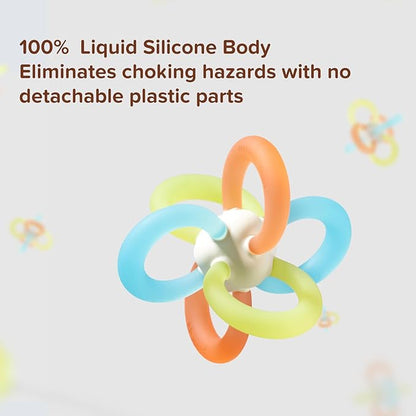 Thyseed Mini Teether Toy | Silicone Soothing Baby Teether Toys for Infants（1 Pack）