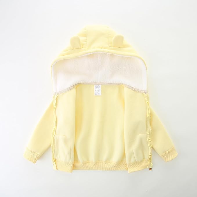 Baby Boy Girl Clothes Zip-Up Hoodies with Sherpa Lining Spring Fall Outerwear Coat