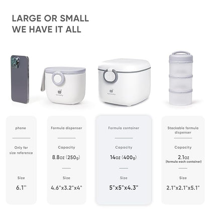 Termichy Milk-Powder Formula Dispenser Container: 14OZ Baby Formula Storage Container for Travel - Portable Formula Holder 400g