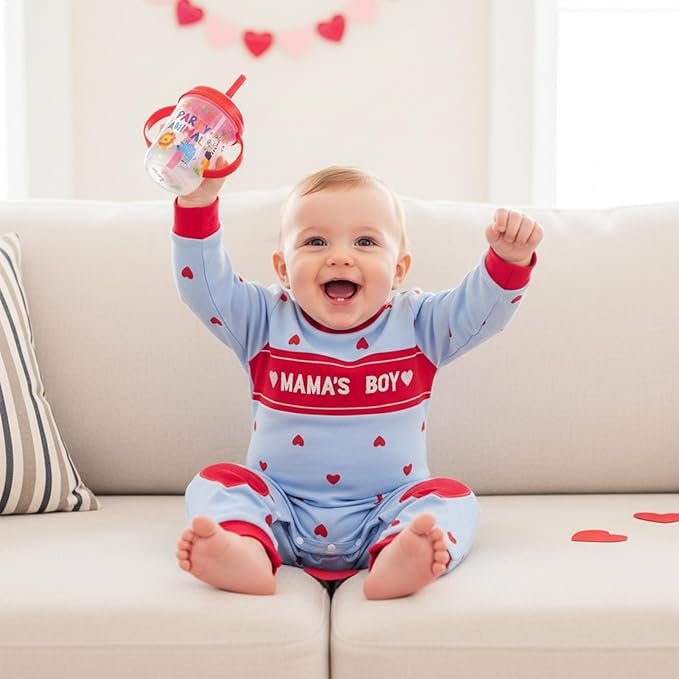 Baby Boy Valentines Outfit Newborn Long Sleeve Onesie Letter Print One Piece Jumpsuit Romper Cute Spring Clothes