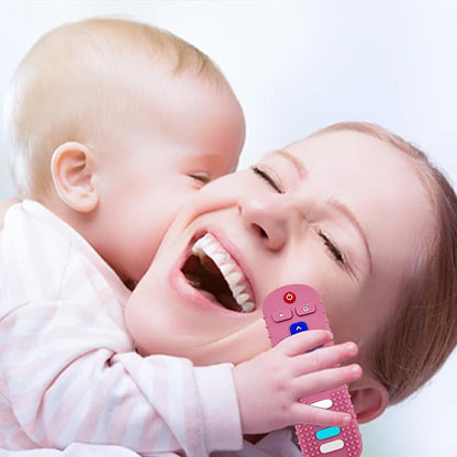 Baby Teething Toys, Silicone Teethers for Babies, Cute Remote Control Shape Teething Toys, Chew Toys for Boys and Girls Teether Early Educational Sensory Toy