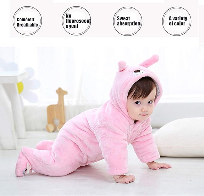 Gaorui Newborn Baby Jumpsuit Outfit Hoody Coat Winter Infant Rompers Toddler Clothing Bodysuit