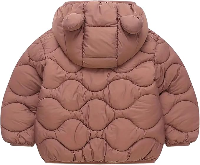 Toddler Winter Coats Puffer Padded Jacket Baby Boys Girls Bear Hoods Down Jacket Light Weight Infant Outerwear