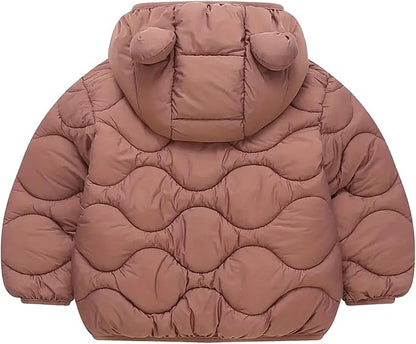 Toddler Winter Coats Puffer Padded Jacket Baby Boys Girls Bear Hoods Down Jacket Light Weight Infant Outerwear
