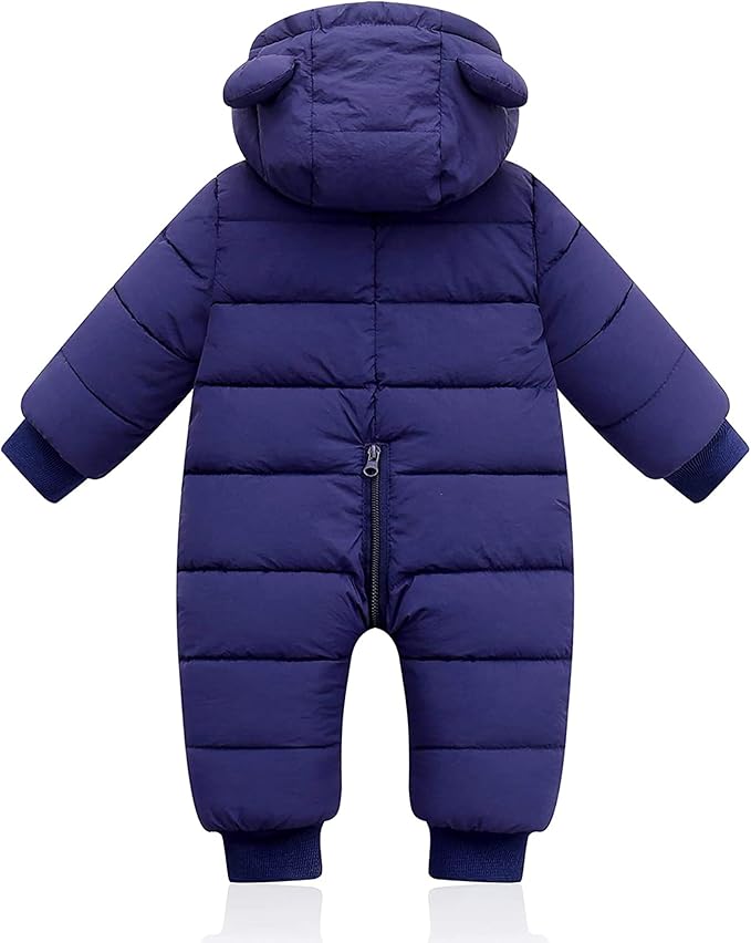 XMWEALTHY Baby Clothes Cute Infant Toddler Snowsuit Warm Newborn Boy Girl Winter Coats Hooded Zip Jumpsuit