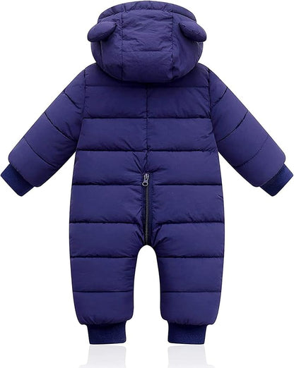 XMWEALTHY Baby Clothes Cute Infant Toddler Snowsuit Warm Newborn Boy Girl Winter Coats Hooded Zip Jumpsuit