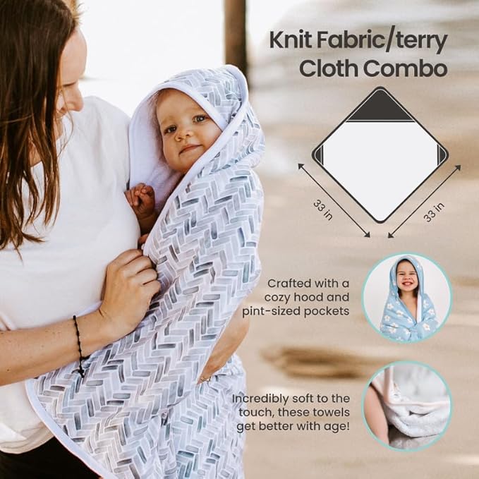 Copper Pearl Hooded Bath Towels Premium Knit/Terry Cloth Baby Towels with Hood, Pockets, and Cool Designs - Great to Gift and Make Bath Time Fun - Baby Bath Towel, Trout
