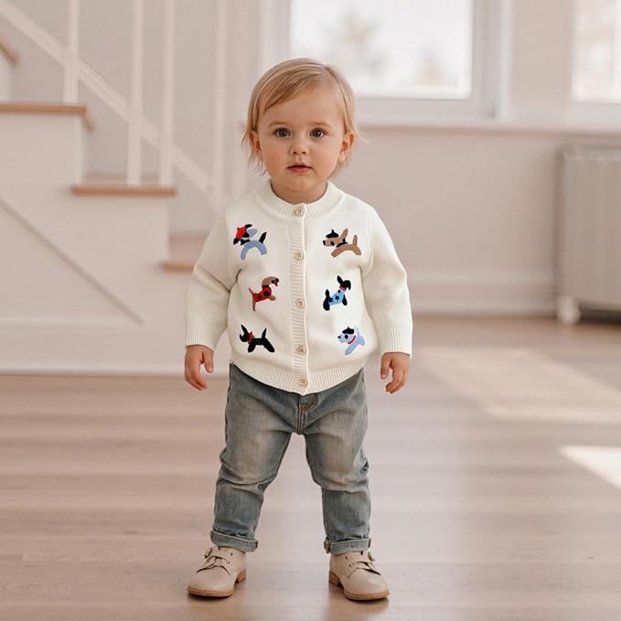 Baby Girl Cardigan Sweater Long Sleeve Button Up Knit Sweatshirt Jacket Toddler Baby Girl Fall Outfits